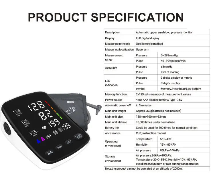 Tensiómetro electrónico automática BP-10